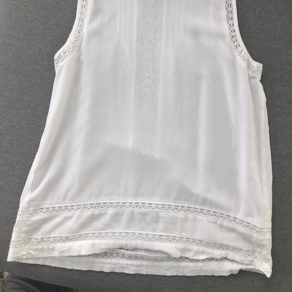 Promod White Linen Cut Off Summer Top - Picture 2 of 3